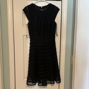 Betsy & Adam Black Layered Mini Dress